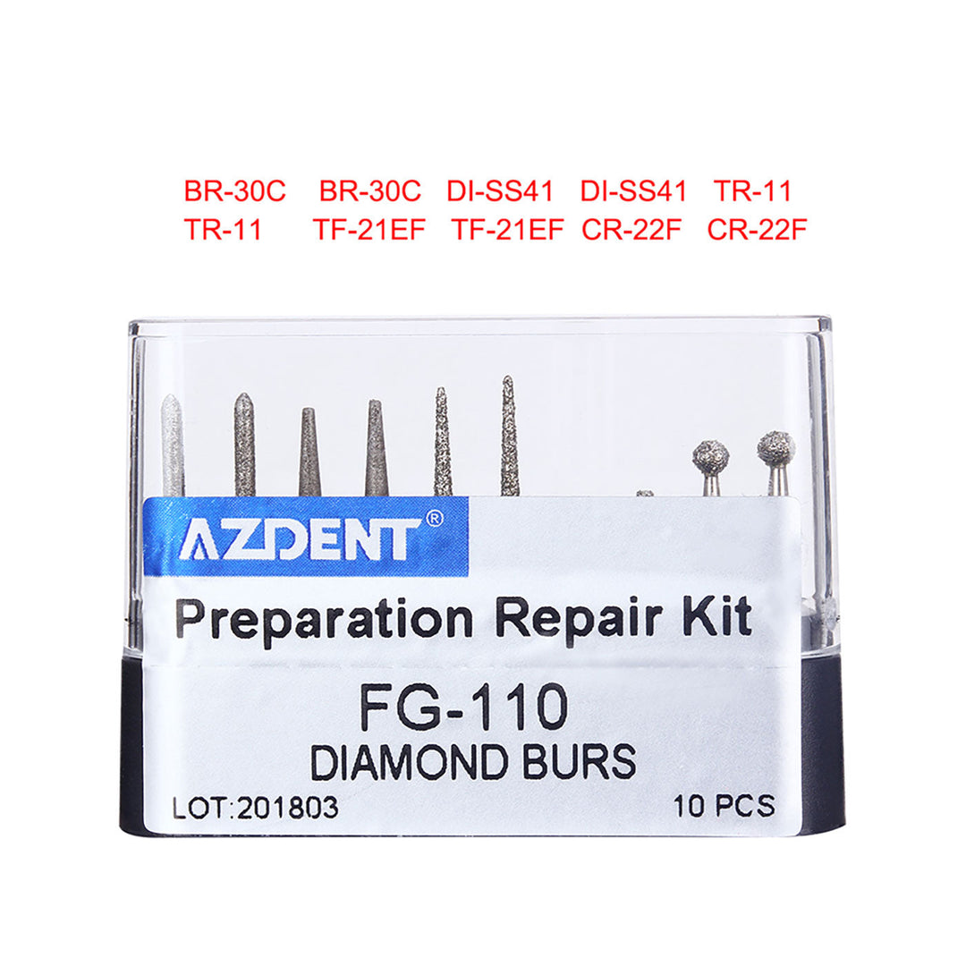 Dental Diamond Bur FG-110 Prepartion Repair Kit 10pcs/Kit