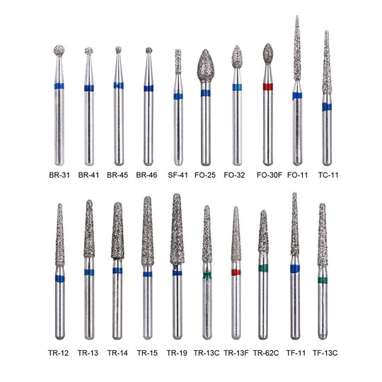 100pcs  Dental Diamond Burs FG 1.6MM 20 Model/Kit