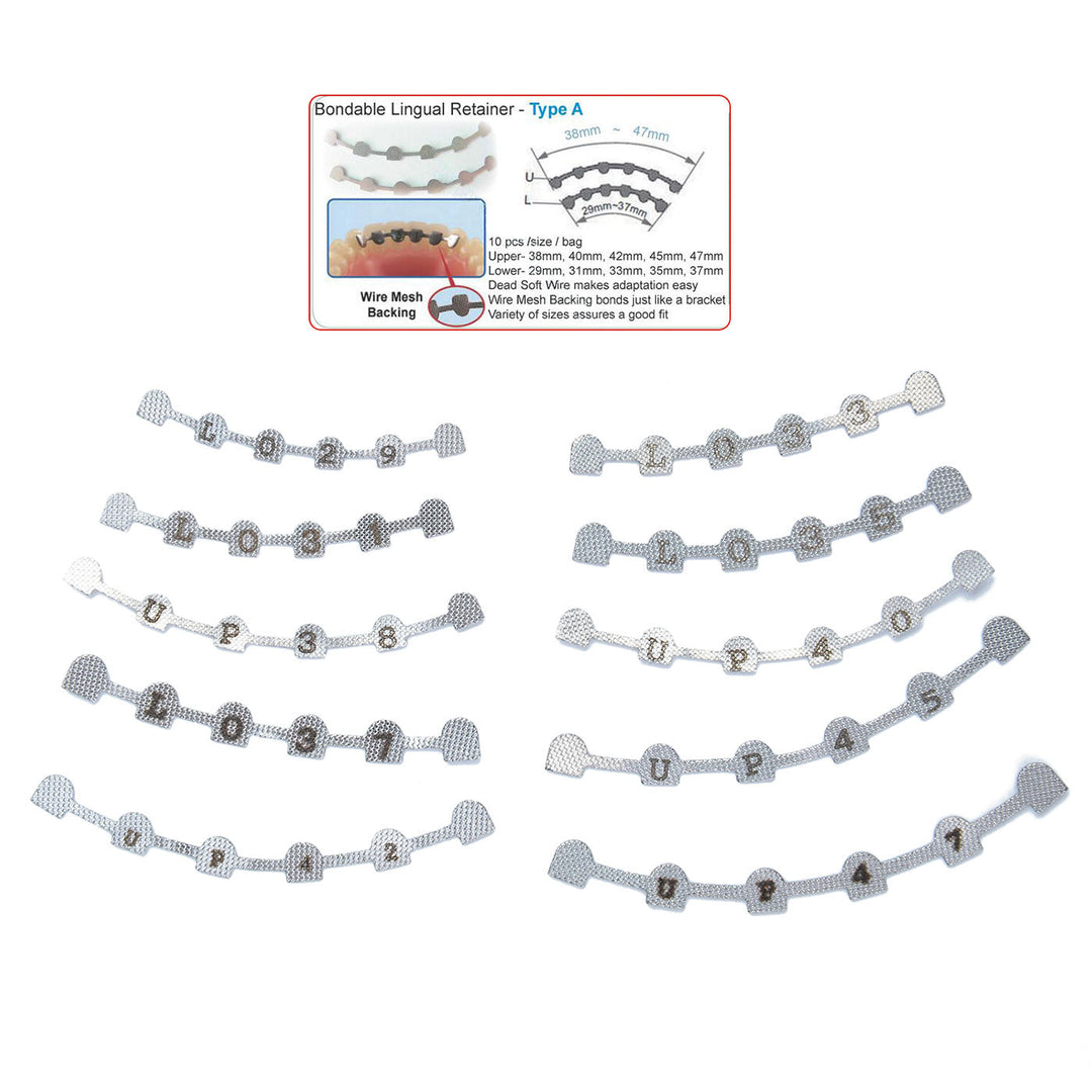 Lingual Retainer Bonding Splits U#38-47 & L#29-37 With Mark 10/Bag