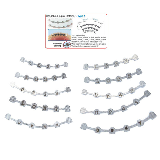 Lingual Retainer Bonding Splits U#38-47 & L#29-37 With Mark 10/Bag