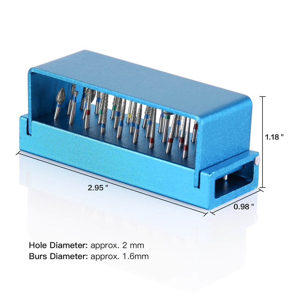 Dental Burs Drill Disinfection Block High Speed Handpiece Holder Blue 30 Holes