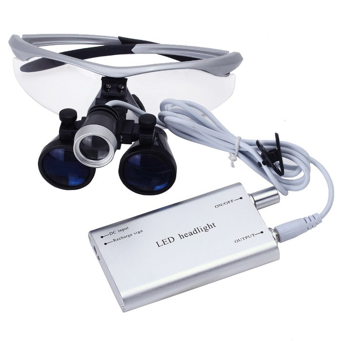 Dental Loupe 3.5X Magnification Surgical Binocular Magnifier with 3W LED Headlight