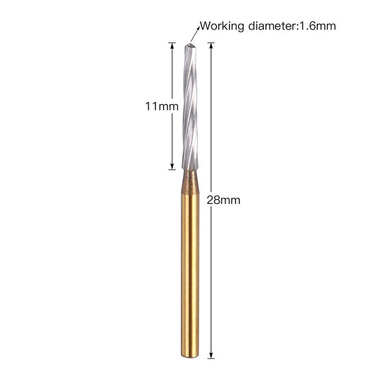 Dental FG Carbide Finishing Burs 28mm Gold 6pcs/Box