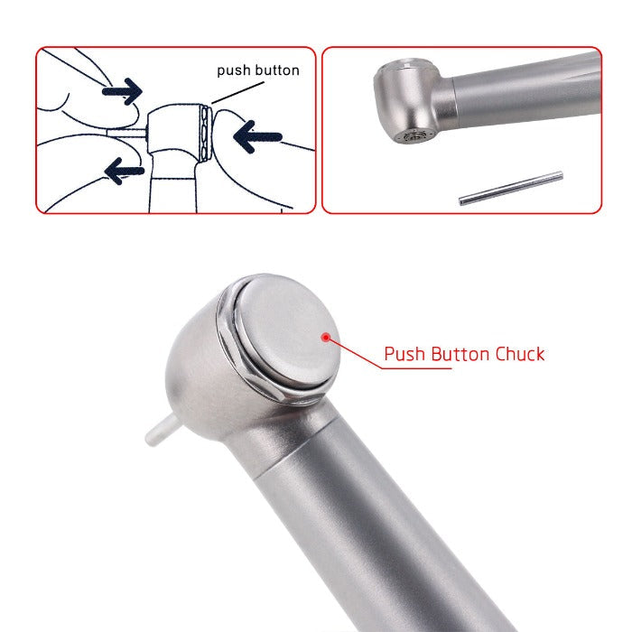 Push Button High Speed Handpiece Ceramic Four Way Spray Clean Head