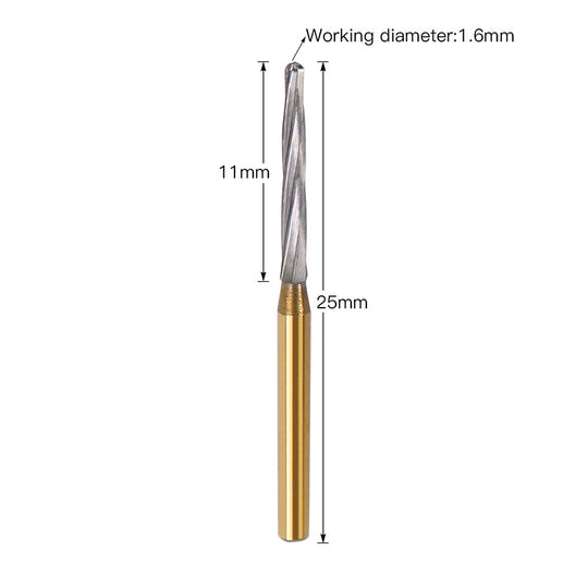 Dental FG Carbide Finishing Burs 25mm Gold 6pcs/Box