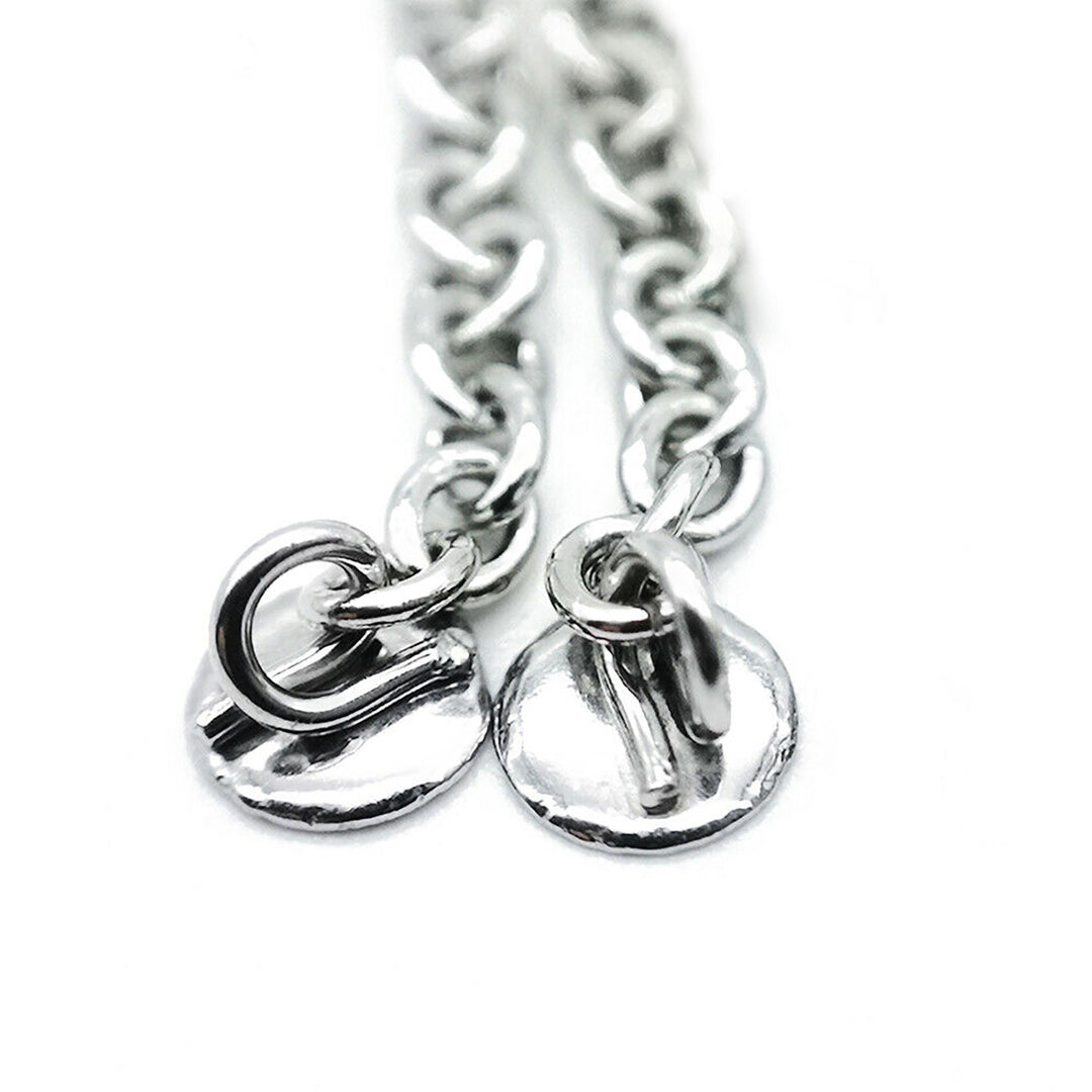 Dental Traction Button Chain Silver Round 2/Bag