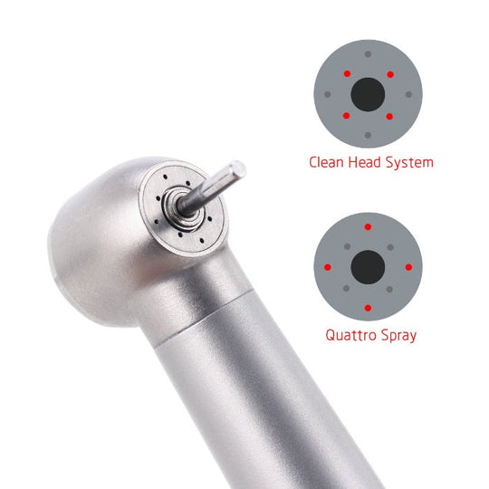 Push Button High Speed Handpiece Ceramic Four Way Spray Clean Head