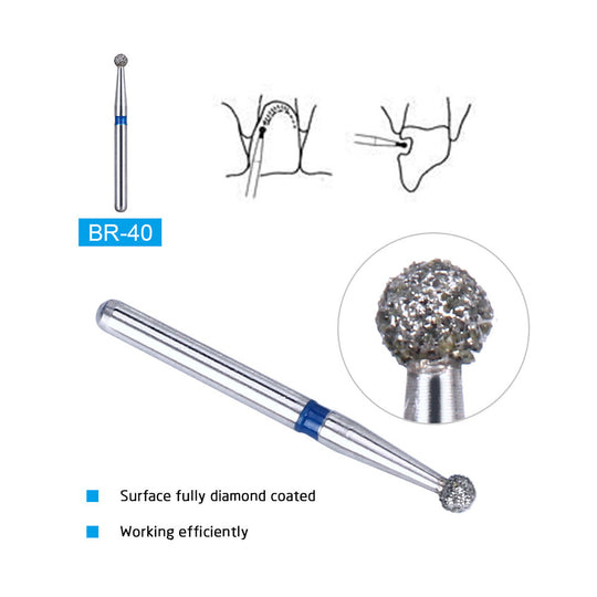 Diamond Burs Two Layers BR-40 5pcs/Box