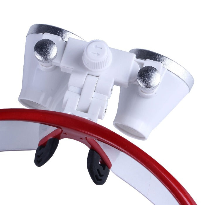 Dental Loupe Surgical Medical Binocular Magnifier 3.5X420mm Stool Red