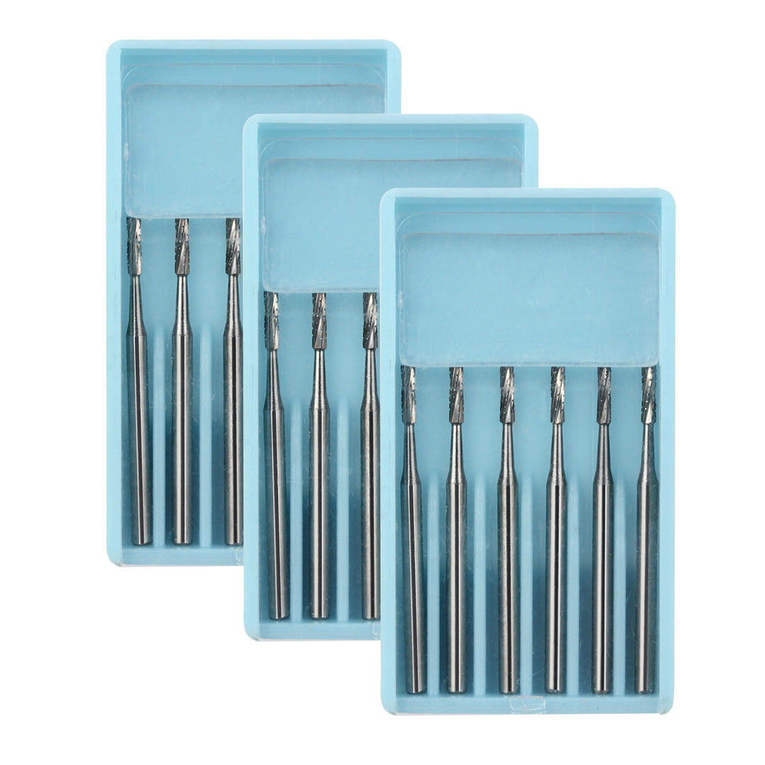 Dental Carbide Bur FG #557 Surgical Length Straight Fissure Crosscut 25mm 6pcs/Box