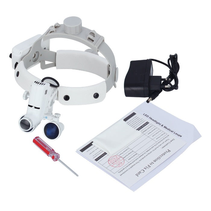 Dental Loupe Headband 3.5X Magnification Surgical Binocular Loupes With 5W LED Headlight