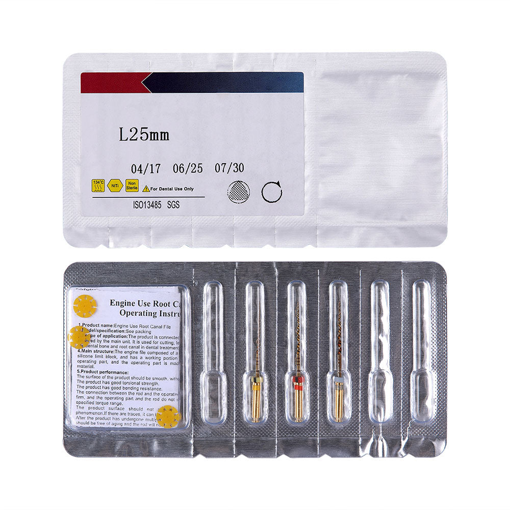 Dental NiTi Rotary Engine Files Assorted X1-X3 25mm 3pcs/Pack