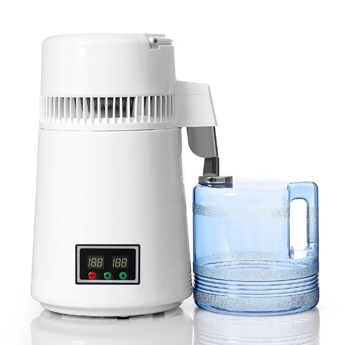 Water Distiller Stainless Steel Plastic Bucket Double Screen Button with Adjustable Temperature 4L