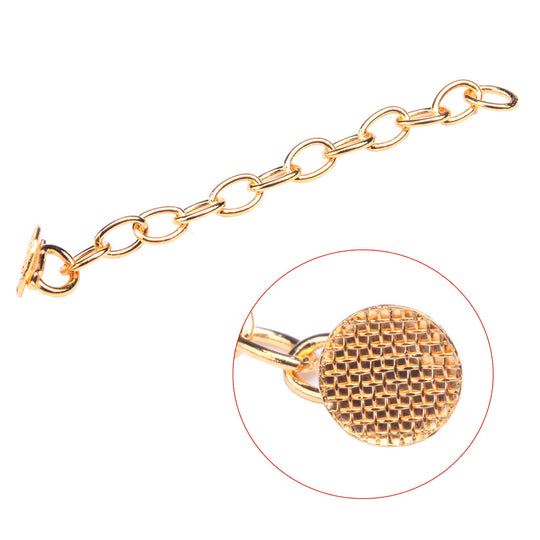 Dental Traction Chain Gold Plated Round Buttons with Chain 10/Bag