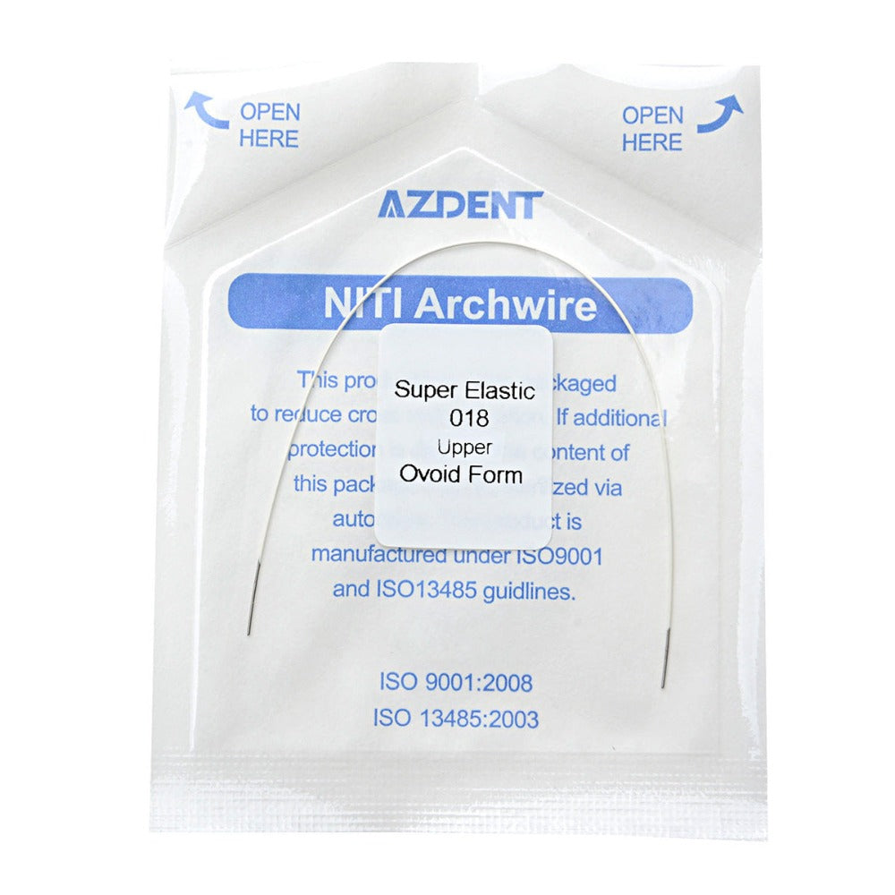 Archwire NiTi Super Elastic Colored Coated Ovoid Round 0.018 Upper 1pc/Pack