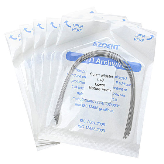 Arch Wire NiTi Super Elastic Natural Round 0.018 Lower 10pcs/Pack