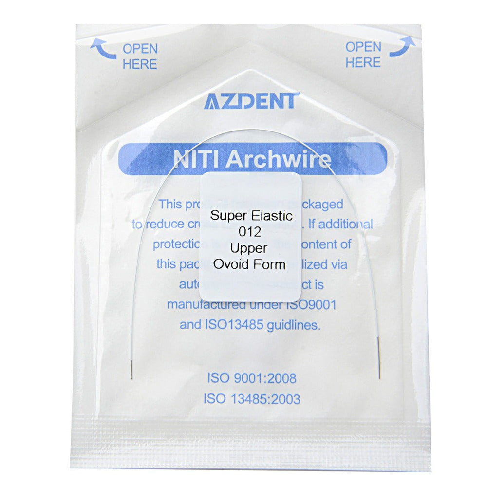 Archwire NiTi Super Elastic Colored Coated Ovoid Round 0.012 Upper 1pc/Pack