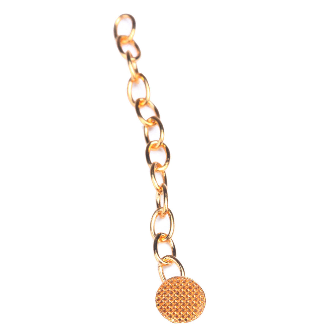 Dental Traction Chain Gold Plated Round Buttons with Chain 10/Bag