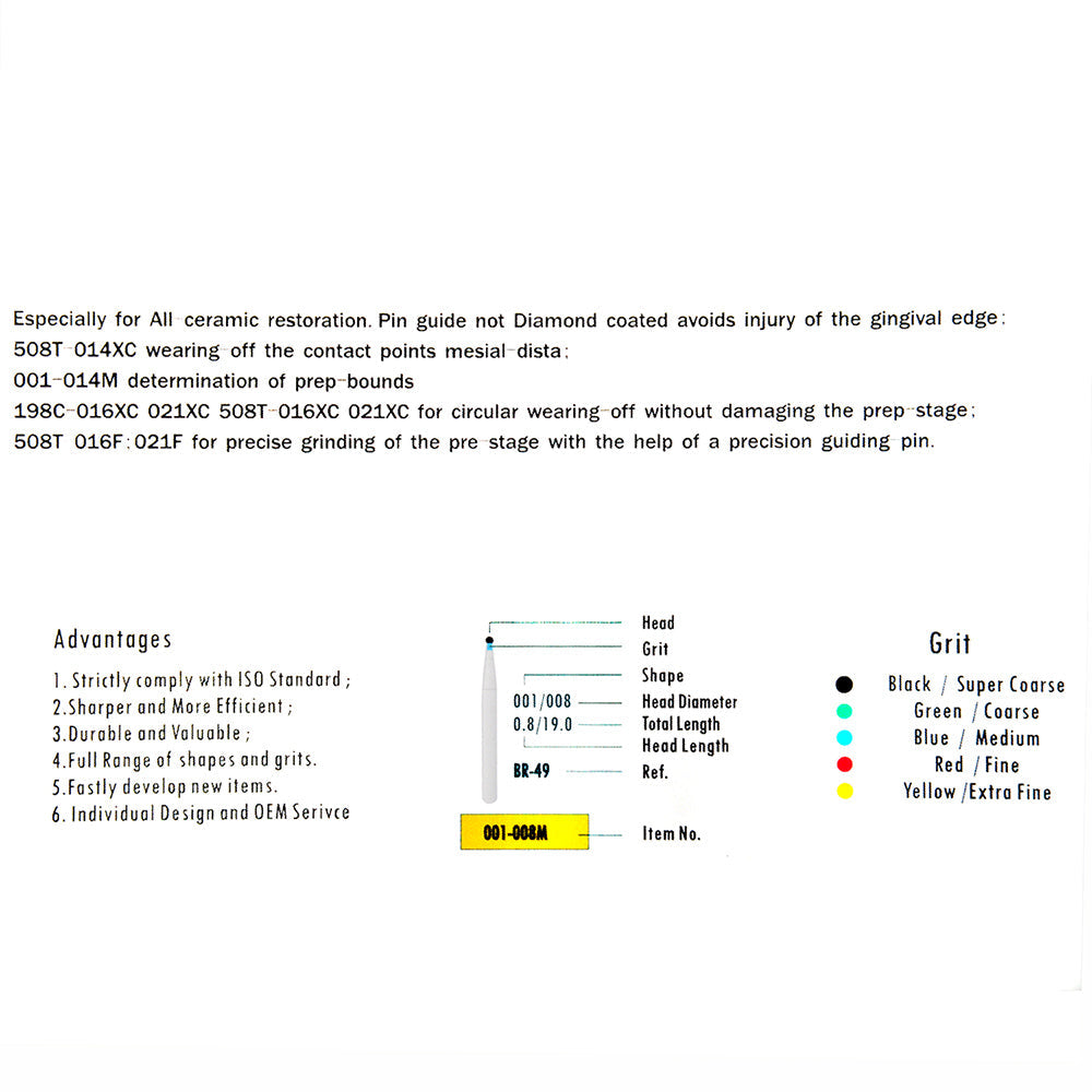 Diamond Burs Demonstation Book for high speed handpiece