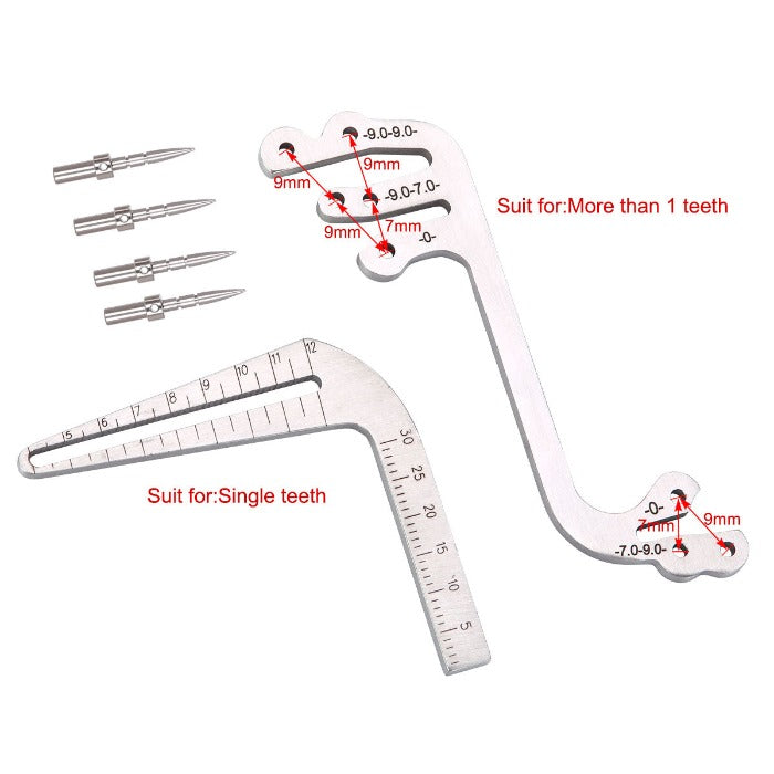 Dental Implant Drill Guide Locator Tooth Measuring Ruler Calipers Bone Ridge