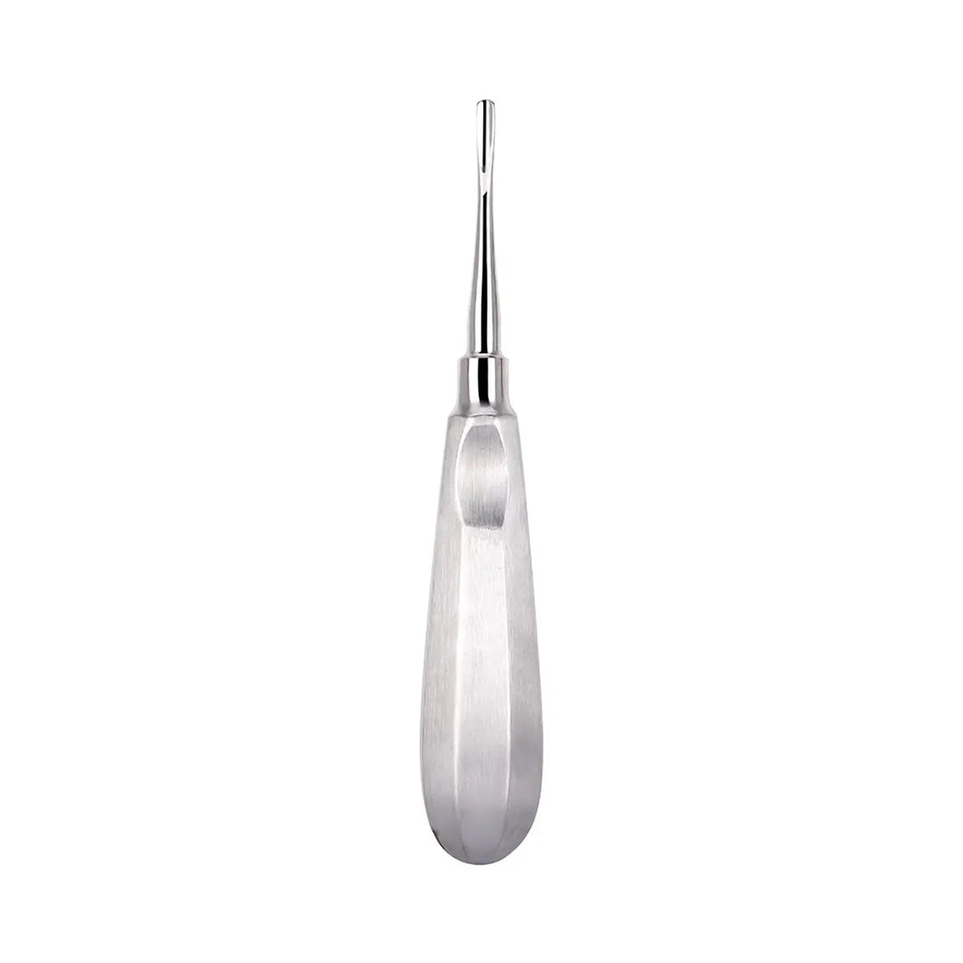 Dental Elevator Minimally Invasive Dental Tool from 12-piece pack, featuring a sleek stainless steel design with a long, tapered handle and precision tip for efficient periodontal procedures and gum separation