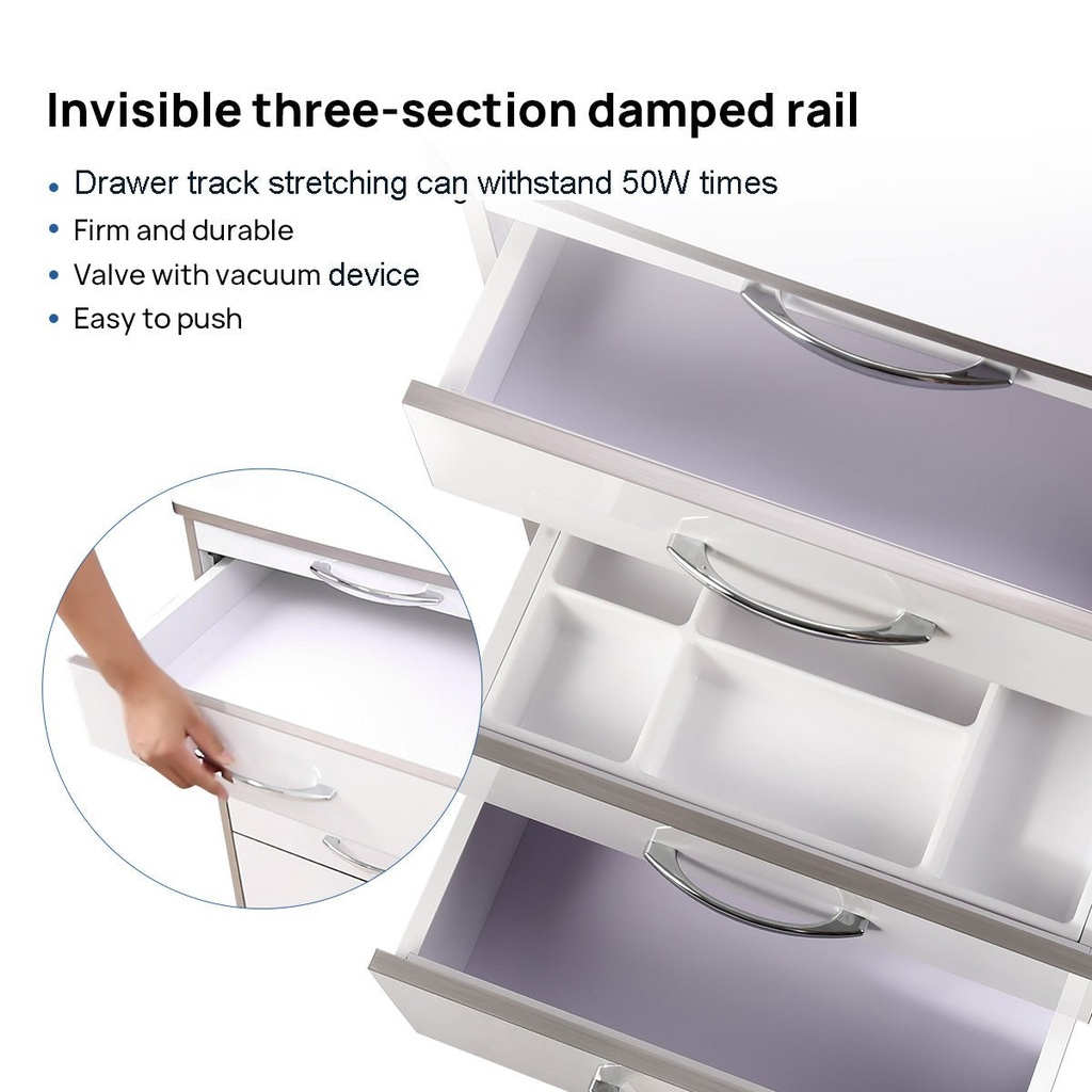 [117002010] Dental G15 Mobile Cabinet Cart Three Drawers with Socket
