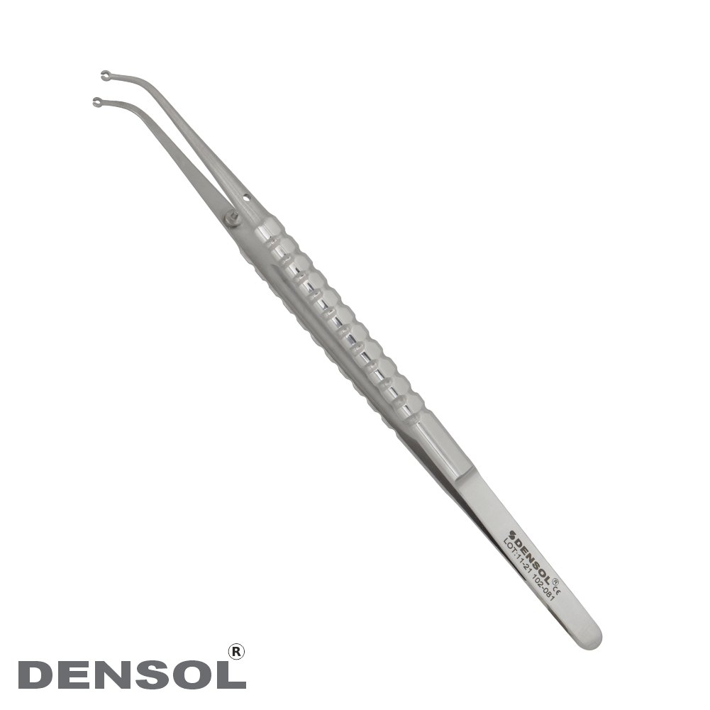 [102-081] Surgical Suture Forceps with Micro Serrated Tips - 18cm
