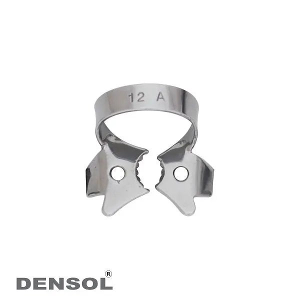Rubber Dam Clamp #12A for Lower Right Molars with Satin Finish
