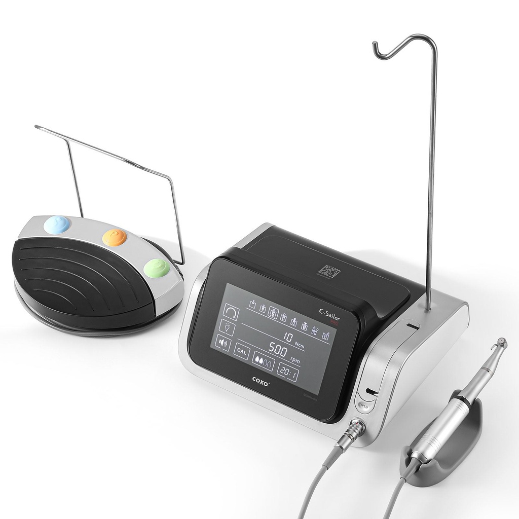 [29501002] COXO Dental Surgical Brushless Implant Motor 7" Touch Screen With 20:1 Fiber Optic Contra Angle Full-function Pedal Controller #C-SAILOR PRO