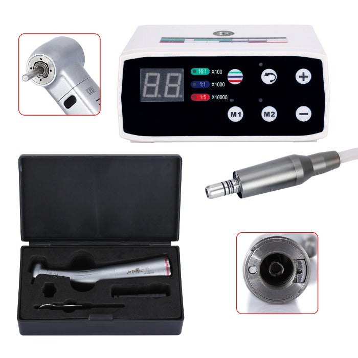 [1106100810+1105901431] Dental LED Brushless Micro Motor+1:5 LED Increasing Contra Angle Handpiece