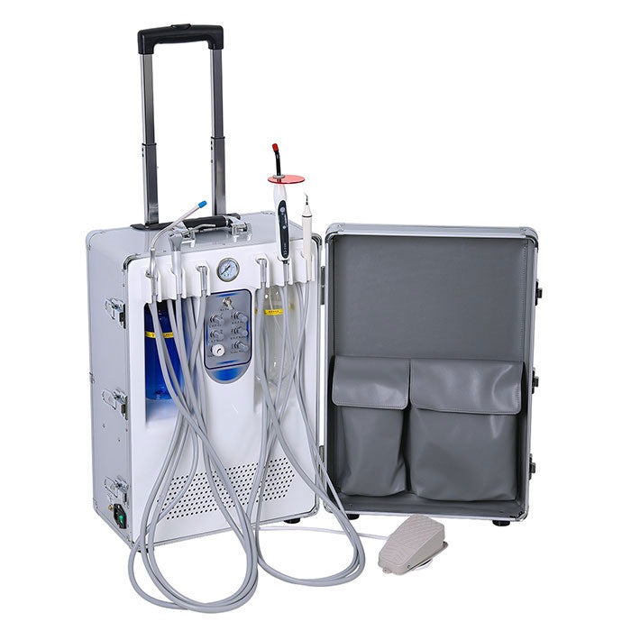 [1280200401] Dental Portable Turbine Unit with Air Compressor Curing Light Ultrasonic Scaler 4 Hole
