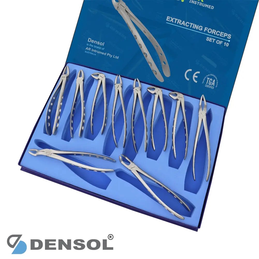 Anatomical Extraction Forceps Collection - 10 Piece Set with Lightweight Grip