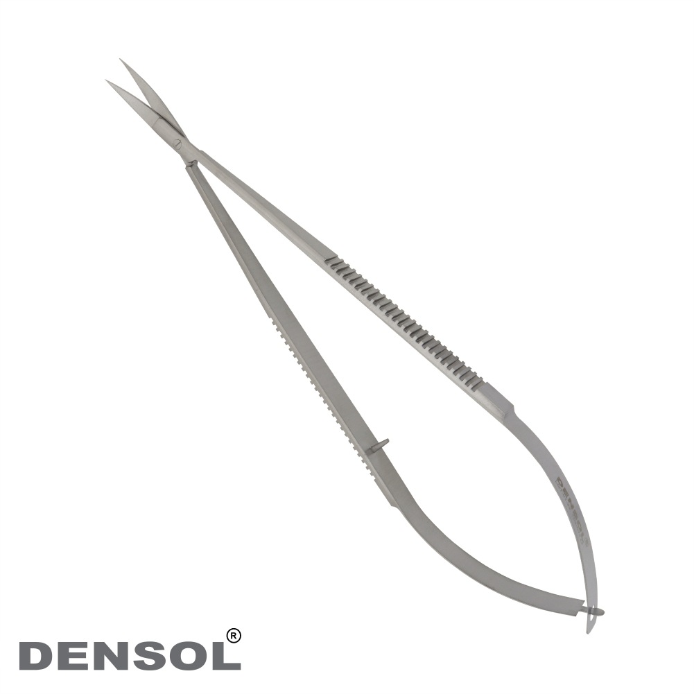 [103-077] Microtijeras curvas Castroviejo de 18 cm para corte de tejidos de precisión.