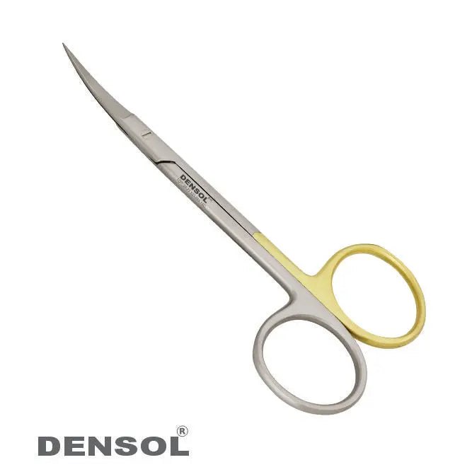 [103-050sc] Iris Precision Curved Scissors 11.5 cm with Gold Plated Ring