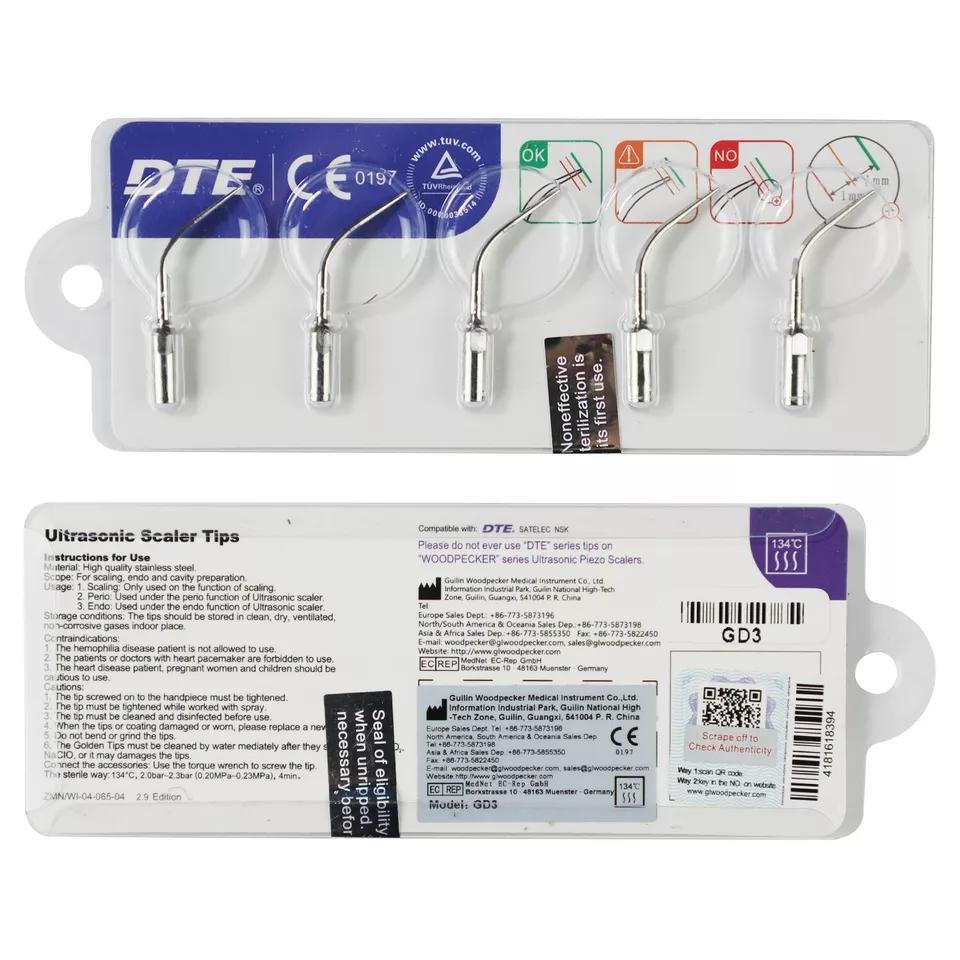 Woodpecker DTE GD3 Ultrasonic Scaler Tips 5Pcs/ Set