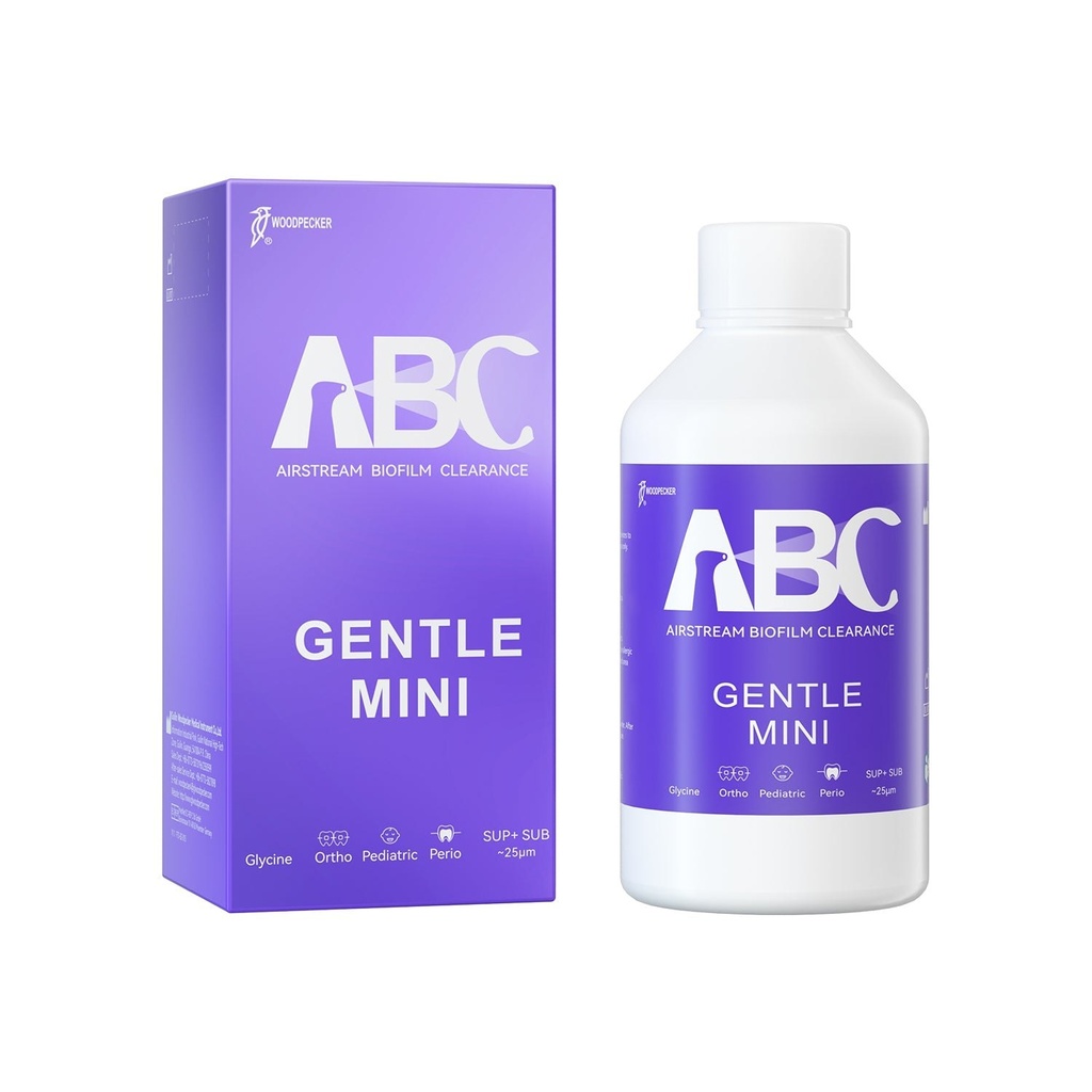 [11203002] Woodpecker Prophy Air Polisher Prophylaxis Powder 25um Glycine for Supragingival & Subgingival Scaling #GENTLE MINI 4 Bottle/Unit
