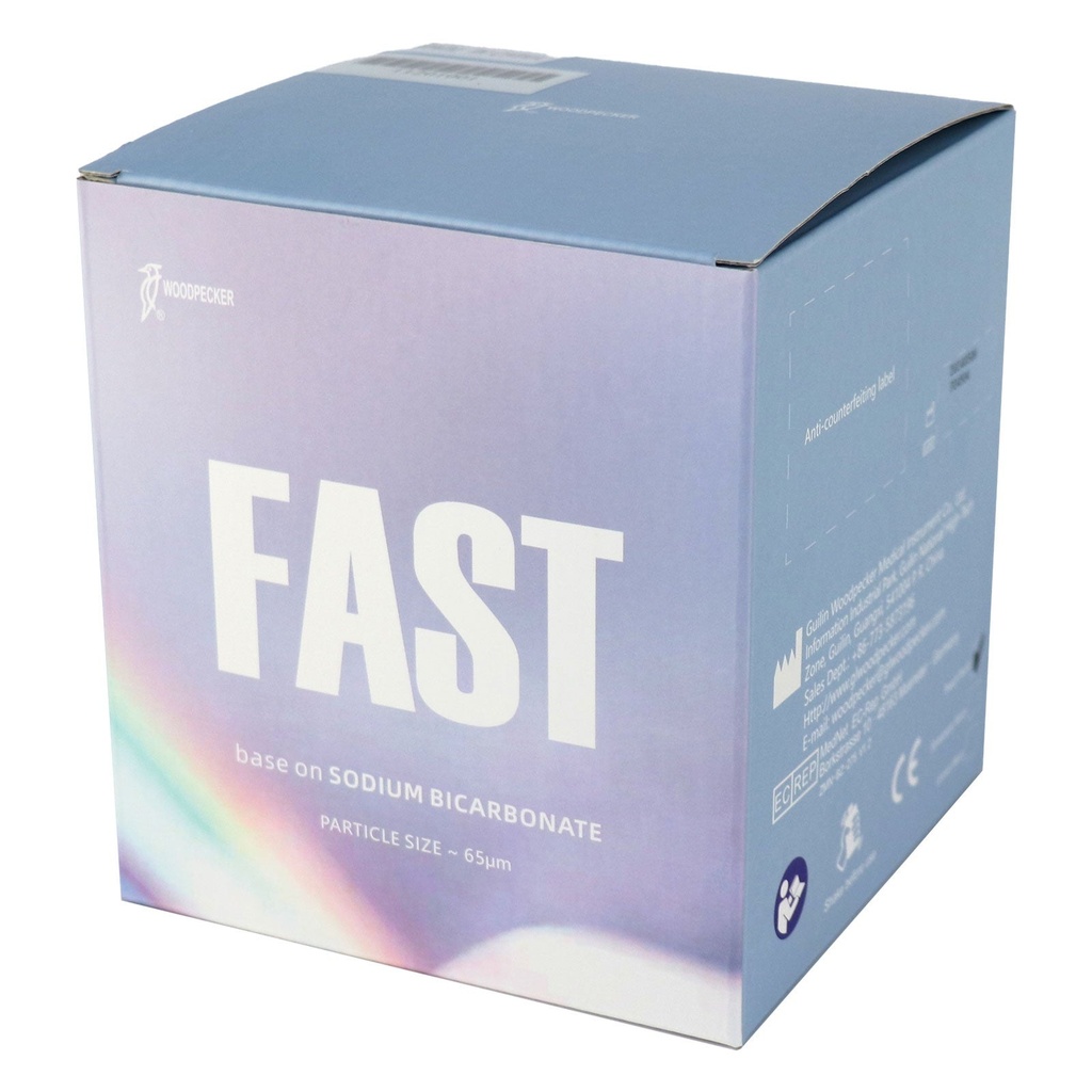 [11201001] Woodpecker Prophy Air Polisher Prophylaxis Powder 65mm Sodium Bicarbonate for Supragingival Scaling #FAST 4 Bottle/Unit