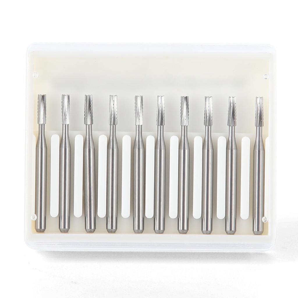 [1300500007] Dental Carbide Bur FG #558 Straight Fissure Crosscut 10pcs/Box (Friction Grip (FG) / FG #558 / 1 Boxes (10 PCS))