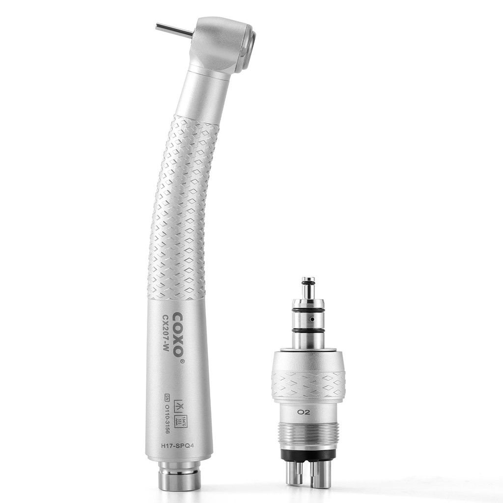 [26801006] COXO Standard Head High Speed Air Turbine Handpiece with 4 Holes Coupler CX207-W H17-SPQ4 (1 Pc)