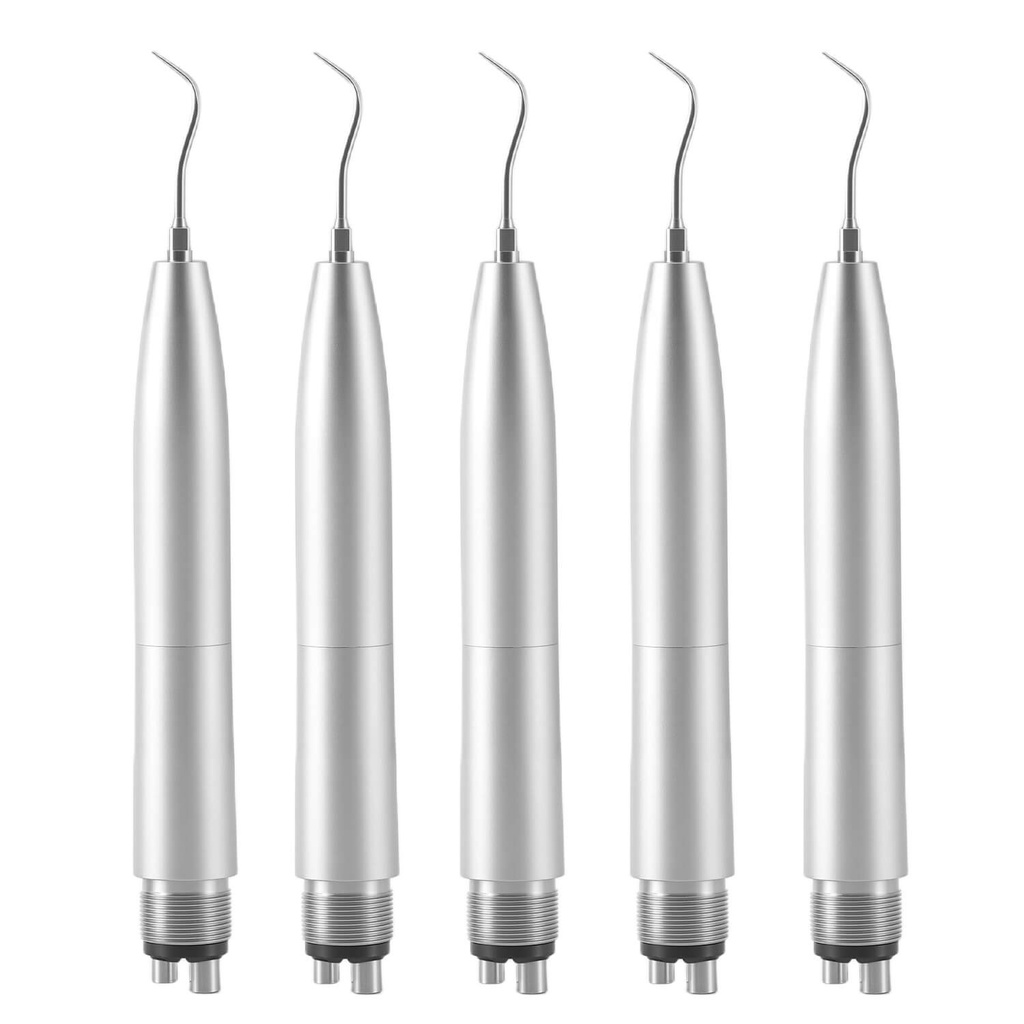 [116015142] Dental Air Scaler Handpiece Sonic Scaler 4 Holes with SJ1 SJ2 SJ3 Tips (1 Pc)