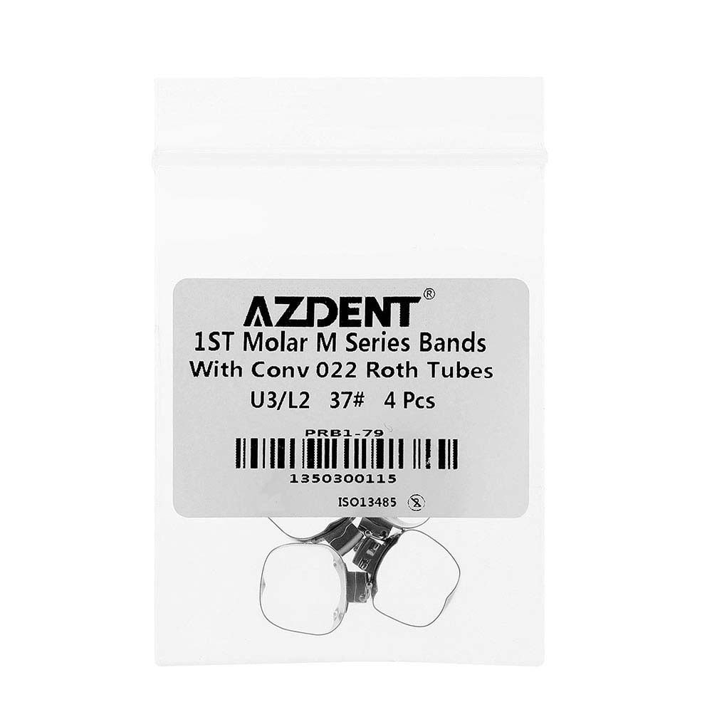 Dental Orthodontic Buccal Tube Band 1st 37# Roth .022 U3/L2 4pcs/Kit
