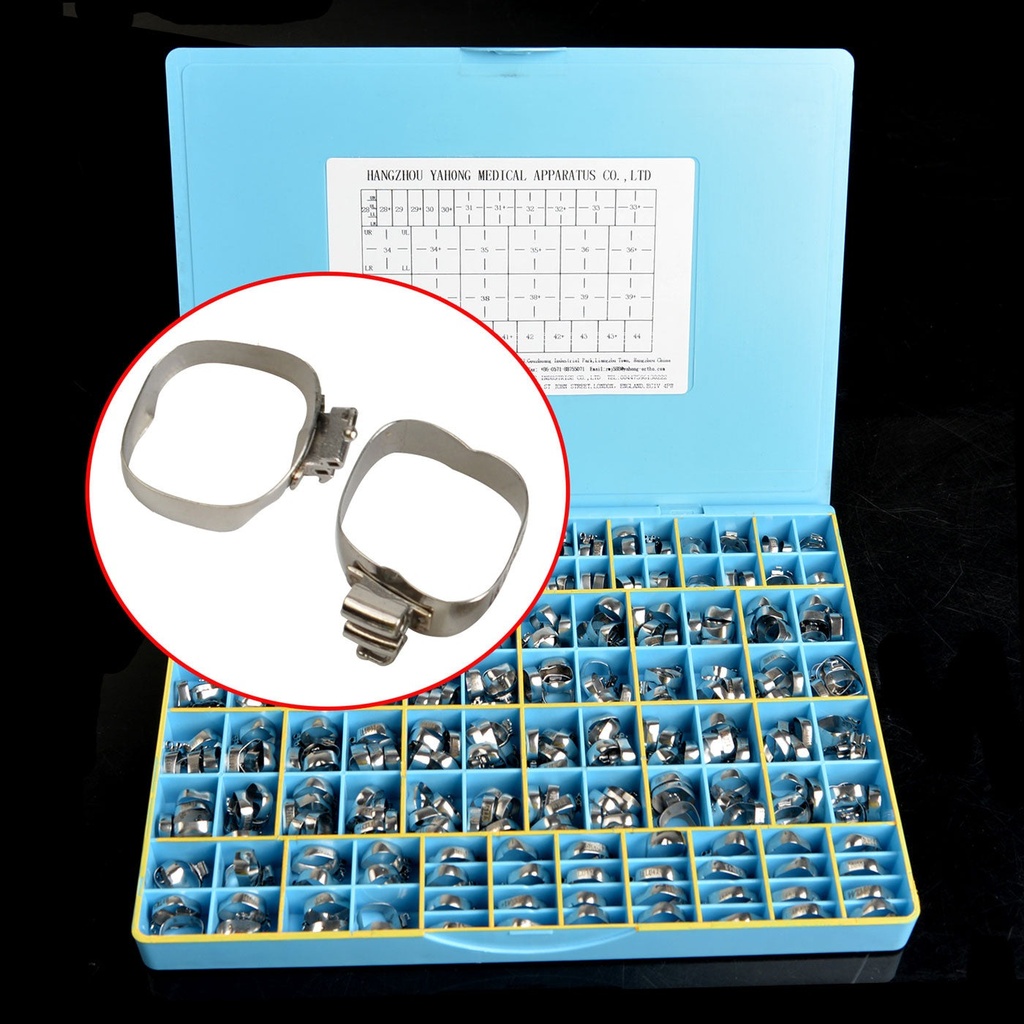 [1350300103] Dental Tpl Buccal Tubes Bands 1st Molar Roth .022 U3L2 85sets/Box (1st Conv Roth 0.022 U3L2 / 28#-44# / 1 Box)