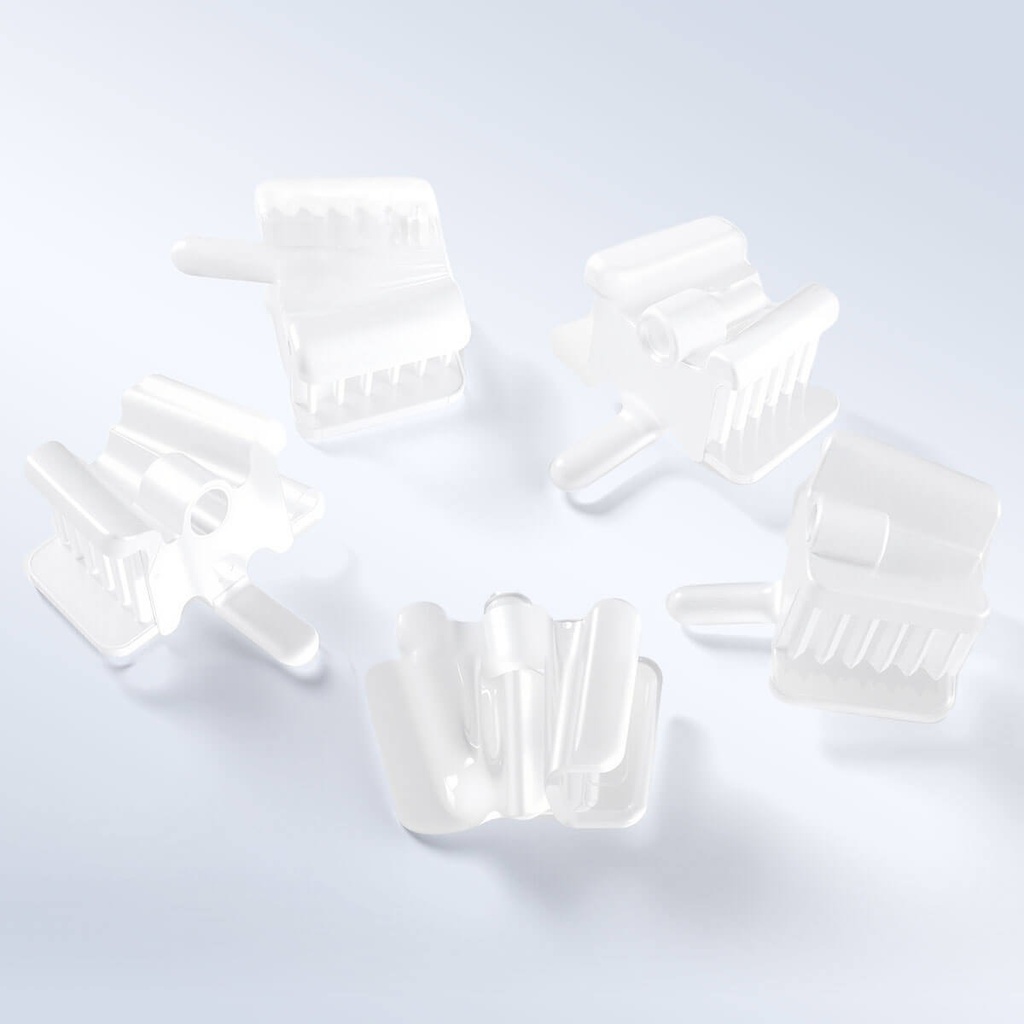 [104002002] Dental Bite Block Occlusal Pad with Saliva Ejector Hole Clear Small/Large 5pcs/Pack (Large / 1 Pack)