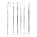 Dental Stainless Steel Clean Tool Mirror Tweezers Probe Cleaner Remover