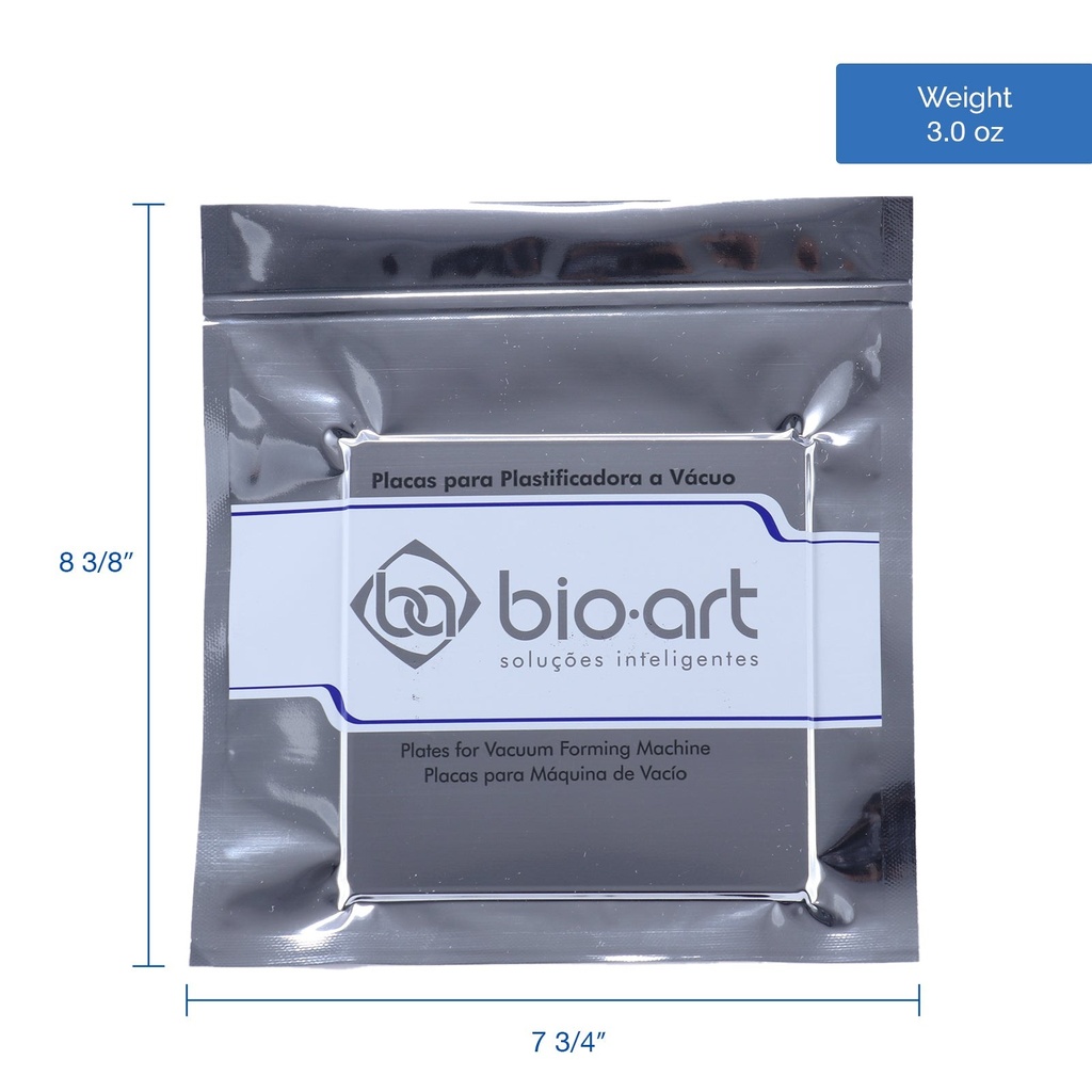Bio-Art Dental Vacuum Forming BioAlign Plate 0.75/1.0mm Copolyester Square 5"x5" 5pcs/Pack (Copolyester / Square 125x125mm / 0.75mm - 5/Pk)