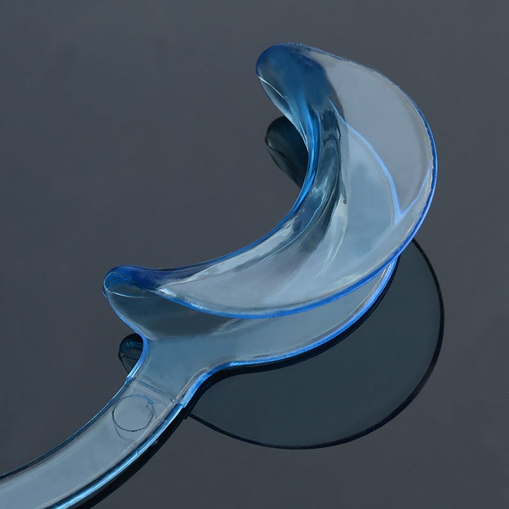 Dental Cheek Retractors Mouth Opener C Type Clear Blue Medium 10Pcs (10 Pieces)