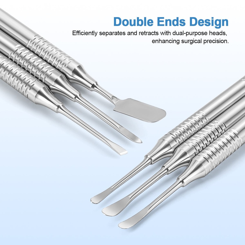 Dental Implant Surgery Periosteal Elevator Double Ends Instrument Wide/Pointed/Gradient Head (Gradient Head / 1 Pc)