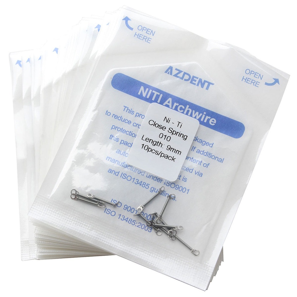 Dental Orthodontic Accessory Closed Coil Spring 0.010 9mm 10pcs/Bag (Closed Coil Spring / 0.010*9mm / 1 Bag)