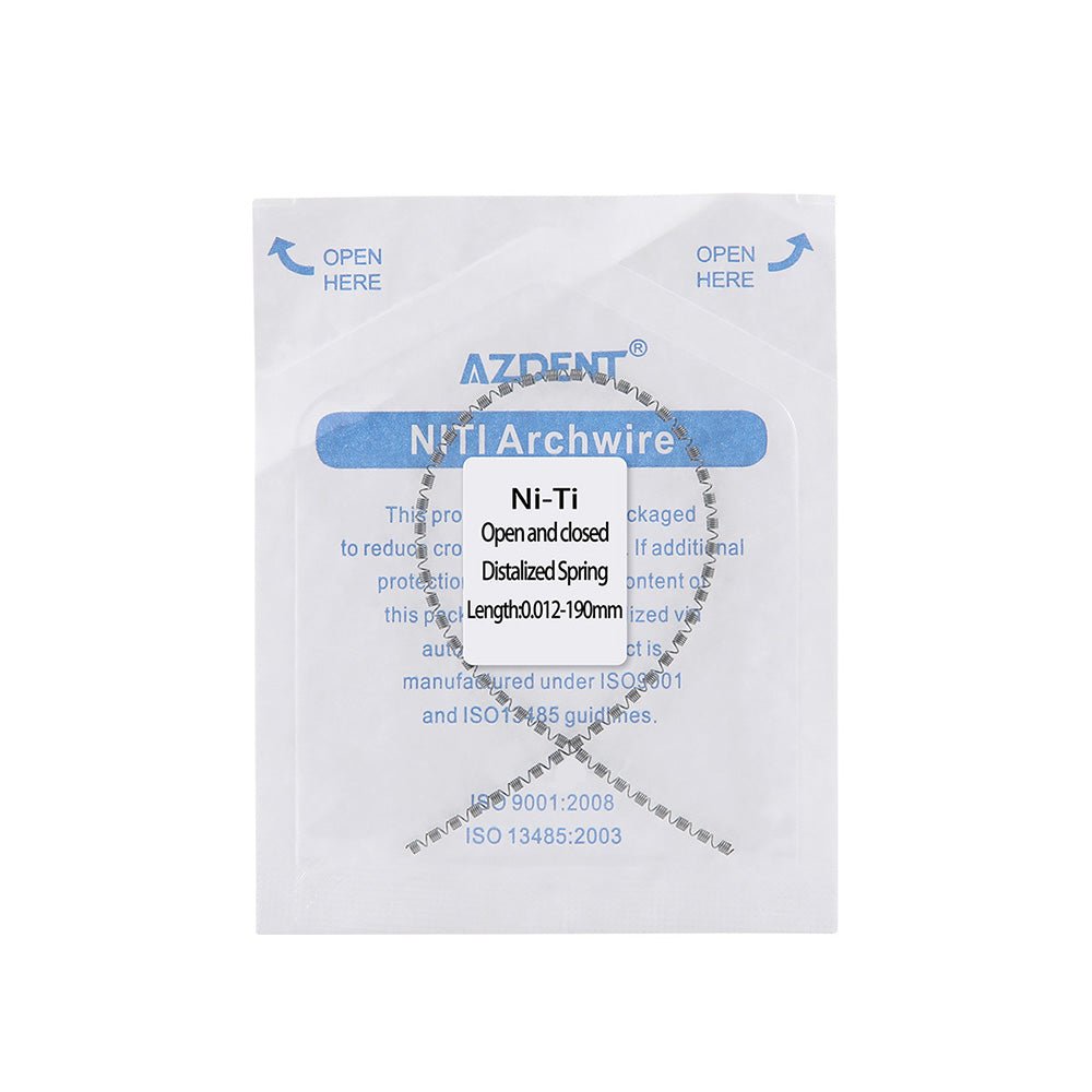 Dental Orthodontic NI-TI Open and Closed Distalized Spring 190mm 0.008/0.010/0.012 1pc/Pack