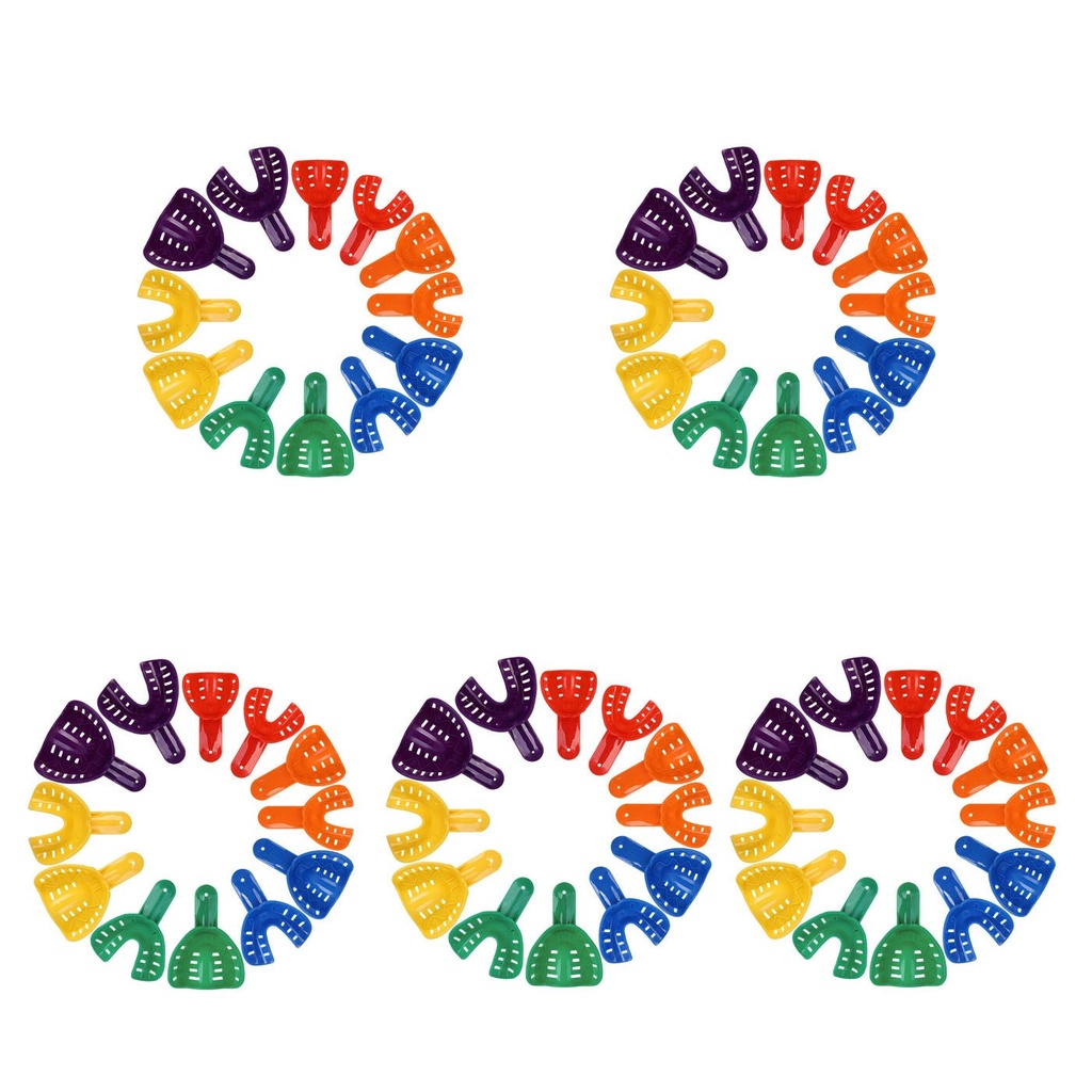 Dental Impression Tray Plastic Autoclavable Teeth Holder 12Pcs